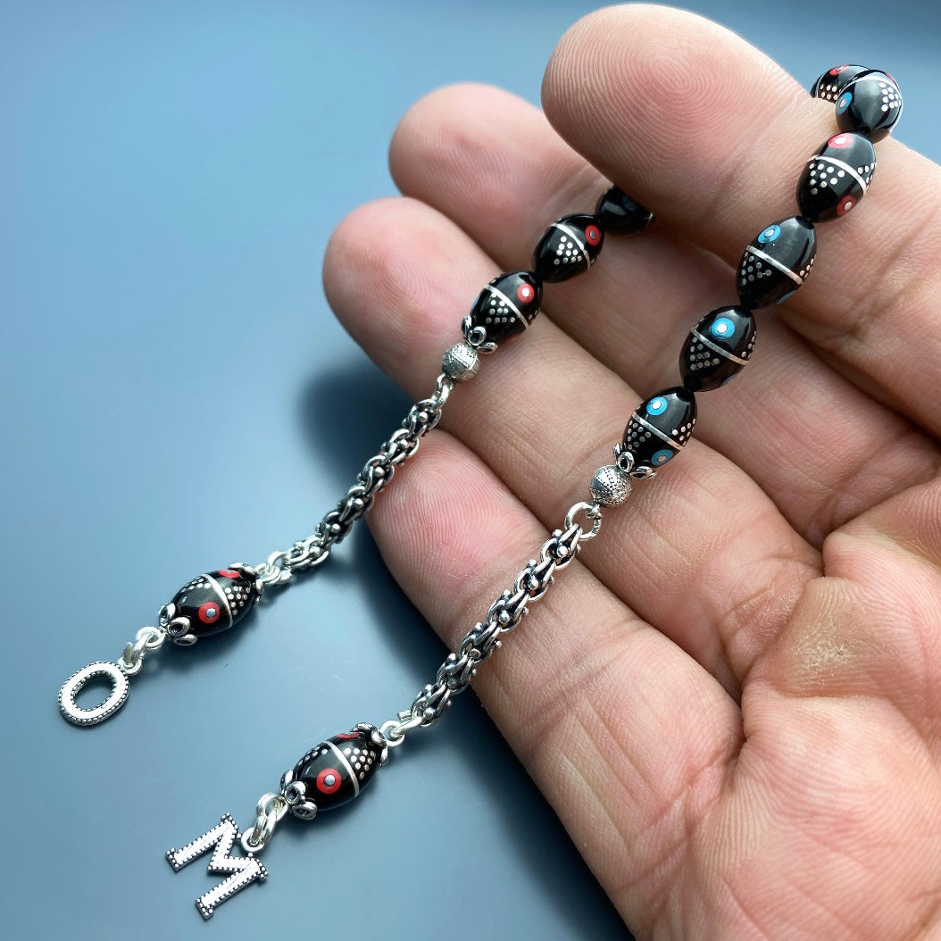 Erzurum Oltu Zaza 2 Buchstaben Tesbih 925 Silber