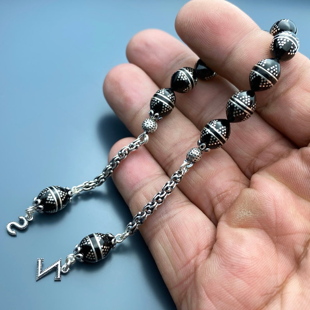 Erzurum Oltu Zaza 2 Buchstaben Tesbih 925 Silber