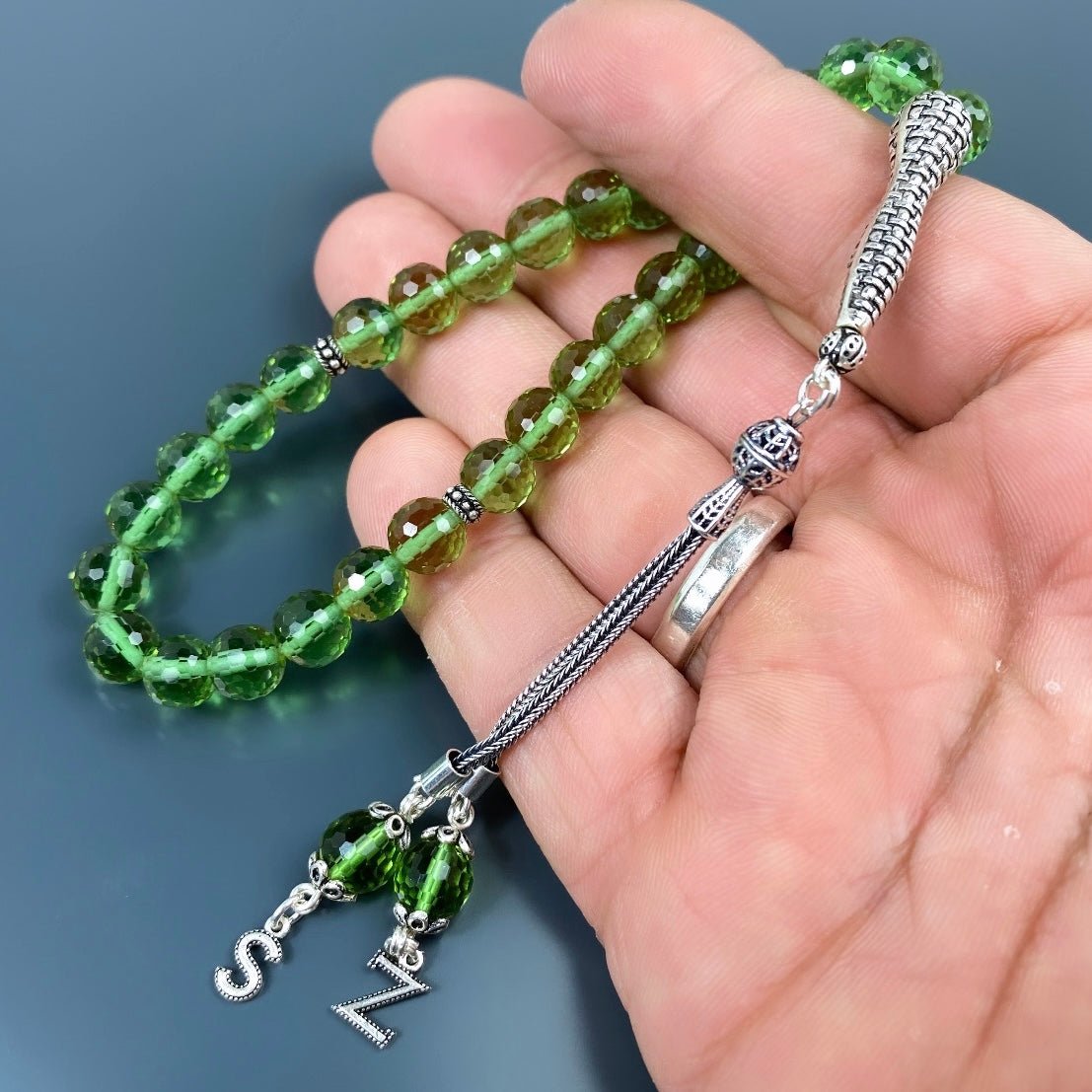 Zultanit Tesbih mit Buchstaben 925 Silver