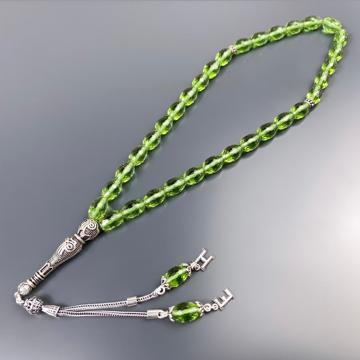 Zultanit Tesbih mit Buchstaben 925 Silver
