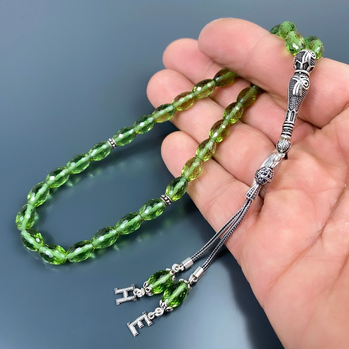 Zultanit Tesbih mit Buchstaben 925 Silver