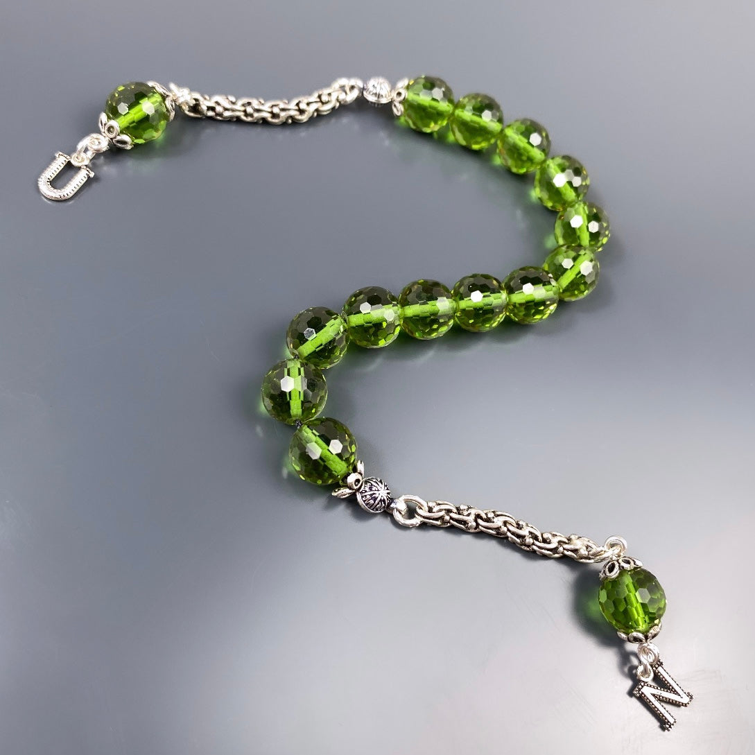 Zultanit ZAZA Tesbih mit Buchstaben 925 Silver