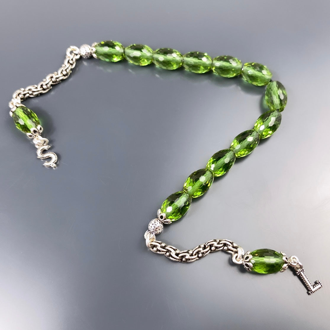 Zultanit ZAZA Tesbih mit Buchstaben 925 Silver