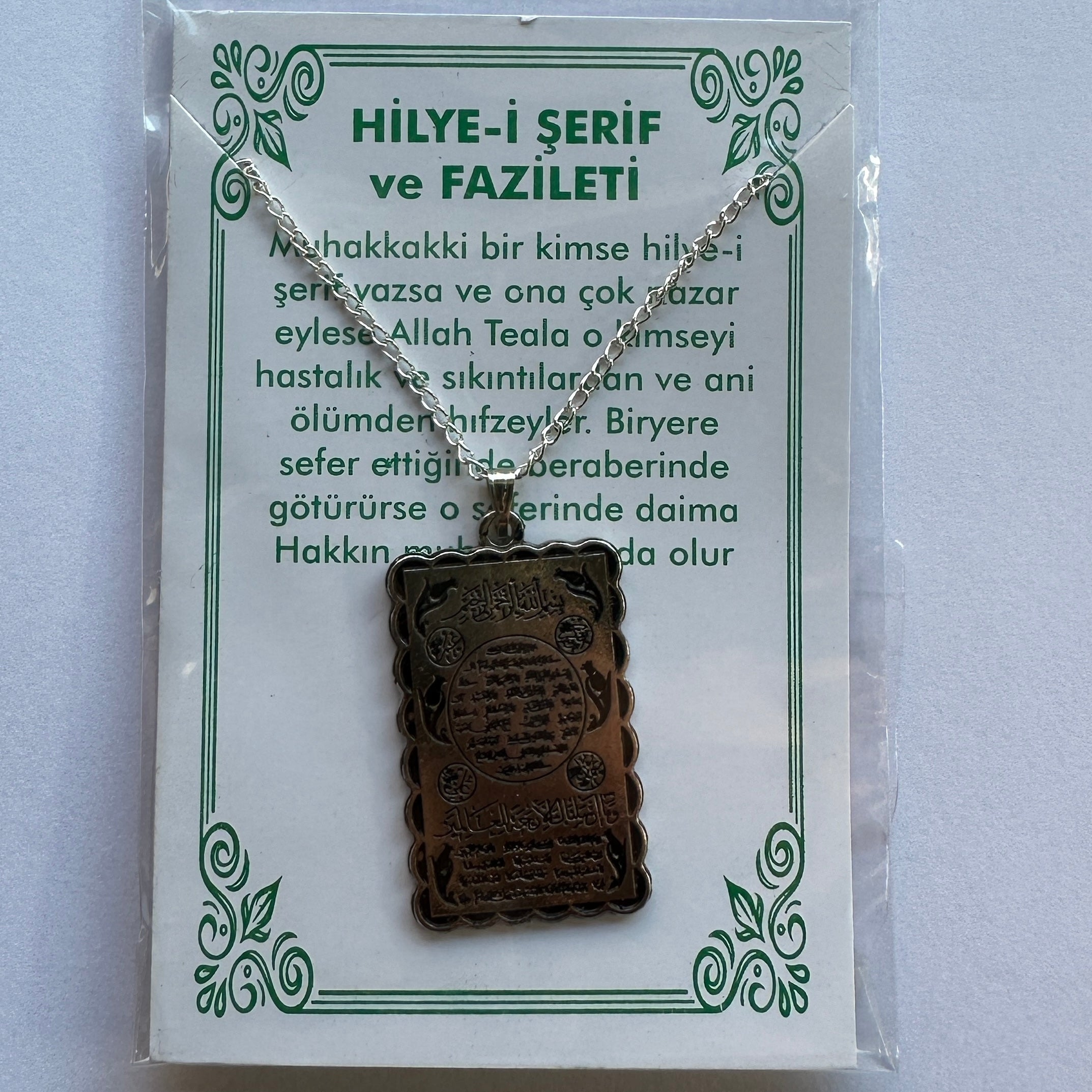 Hileyi Serif ve Fazileti Kolye Halskette Metall