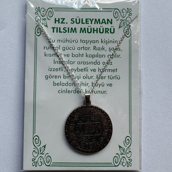 Hz. Süleymanin Tilsim Mührü Kolye Metall