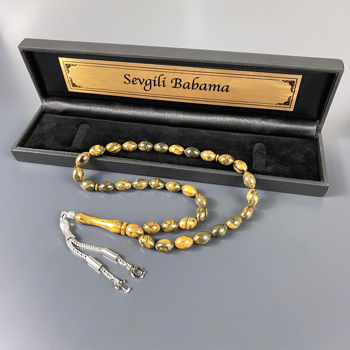 Kehribar Gebetskette mit individueller Gravur und edlem Design