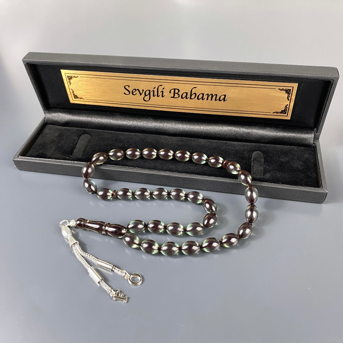 Tesbih mit Gravur als Geschenk für Geburtstag oder Vatertag