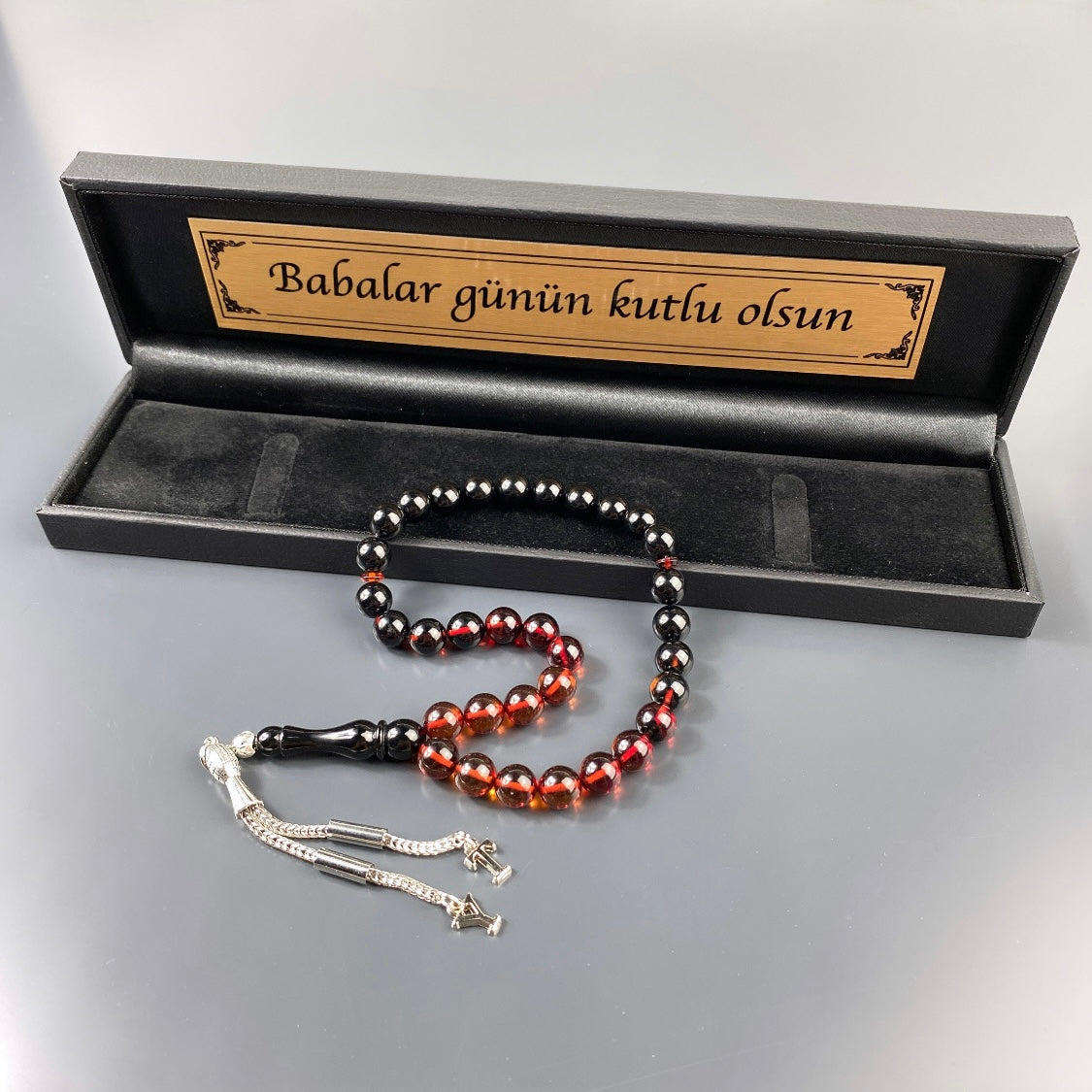 Tesbih Ateş Sıkma Kehribar mit Geschenkbox