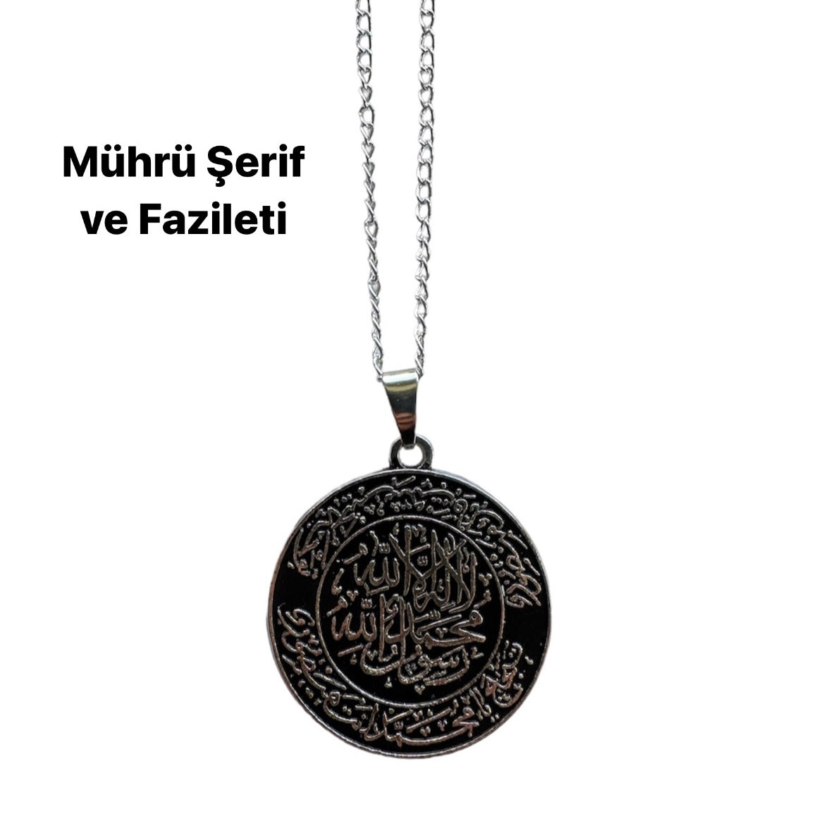 Mührü Serif ve Fazileti Kolye Halskette Metall