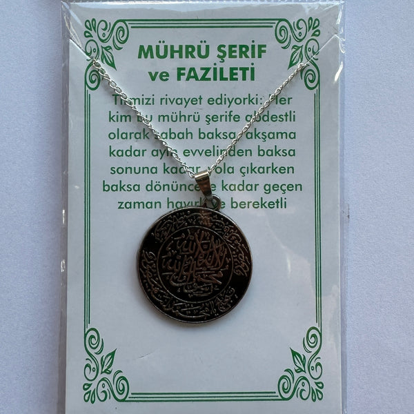 Mührü Serif ve Fazileti Kolye Halskette Metall