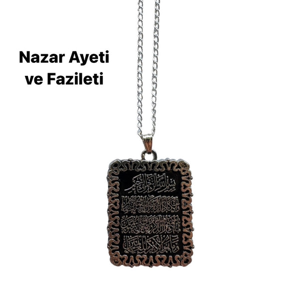 Nazar Ayeti ve Fazileti Kolye Halskette Metall