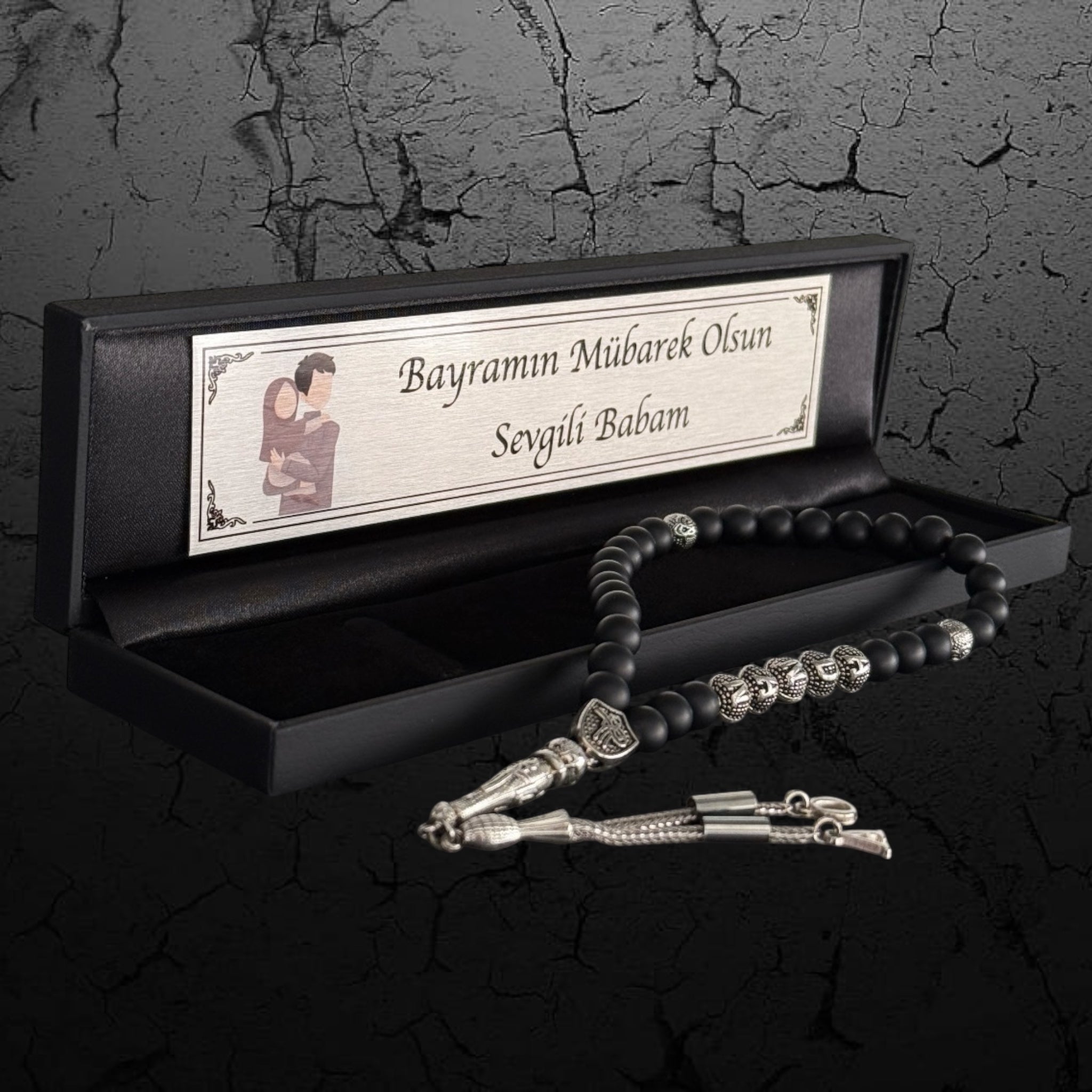 Tesbih mit Namen personalisiert – Baba Kiz 2 Geschenkbox