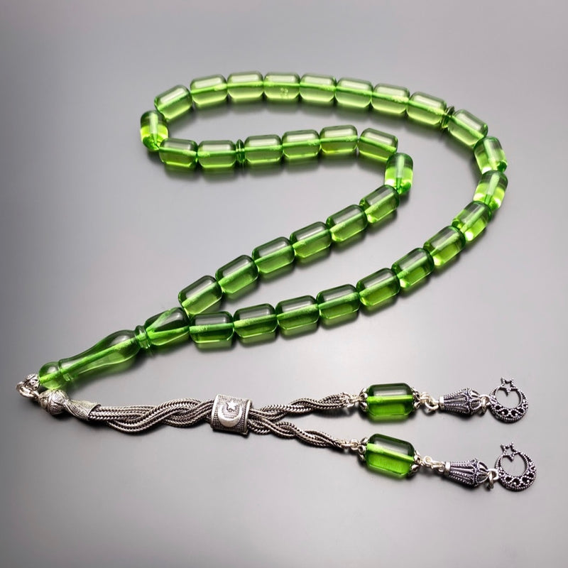 Yesil Damla Kehribar Tesbih