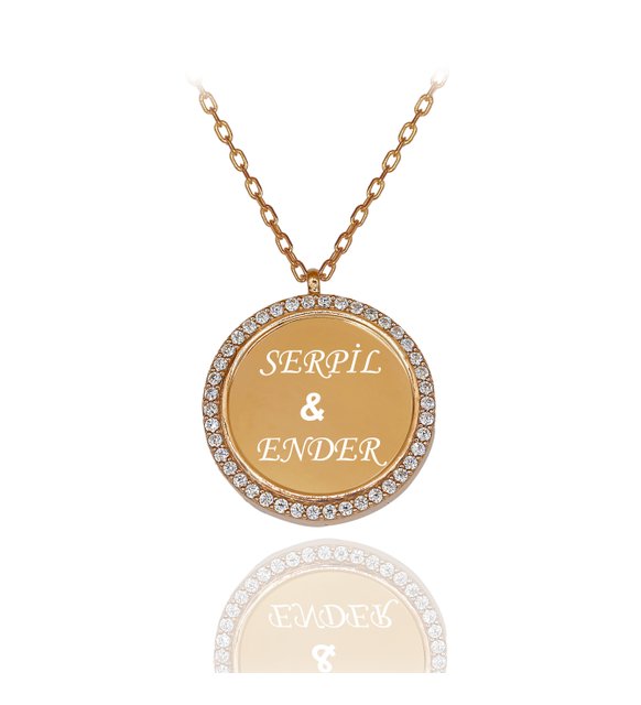 Namen Halskette / isimli Kolye 925 Silber - Rosegold renk