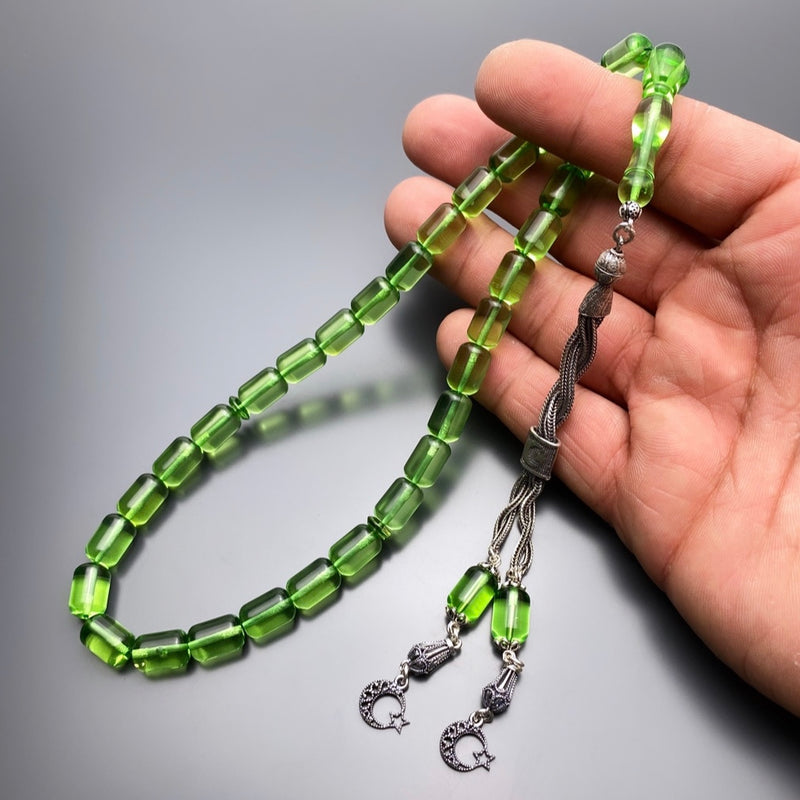 Yesil Damla Kehribar Tesbih