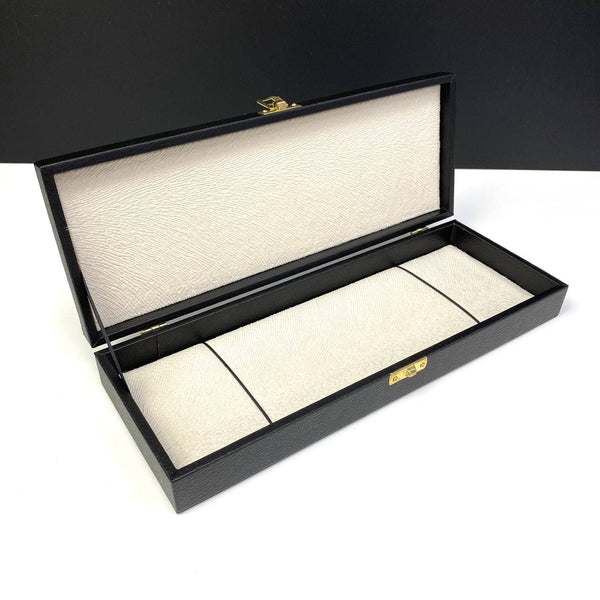 Orta Boy Siyah Krem Deri Kutu / Mittel Black Creme Kunstleder Box Geschenkbox Etui