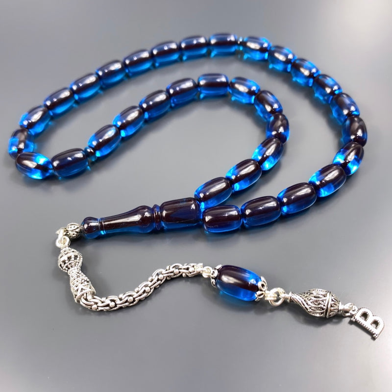 Mavi Renk SIKMA Kehribar Tesbih / Gebetskette personalisiert