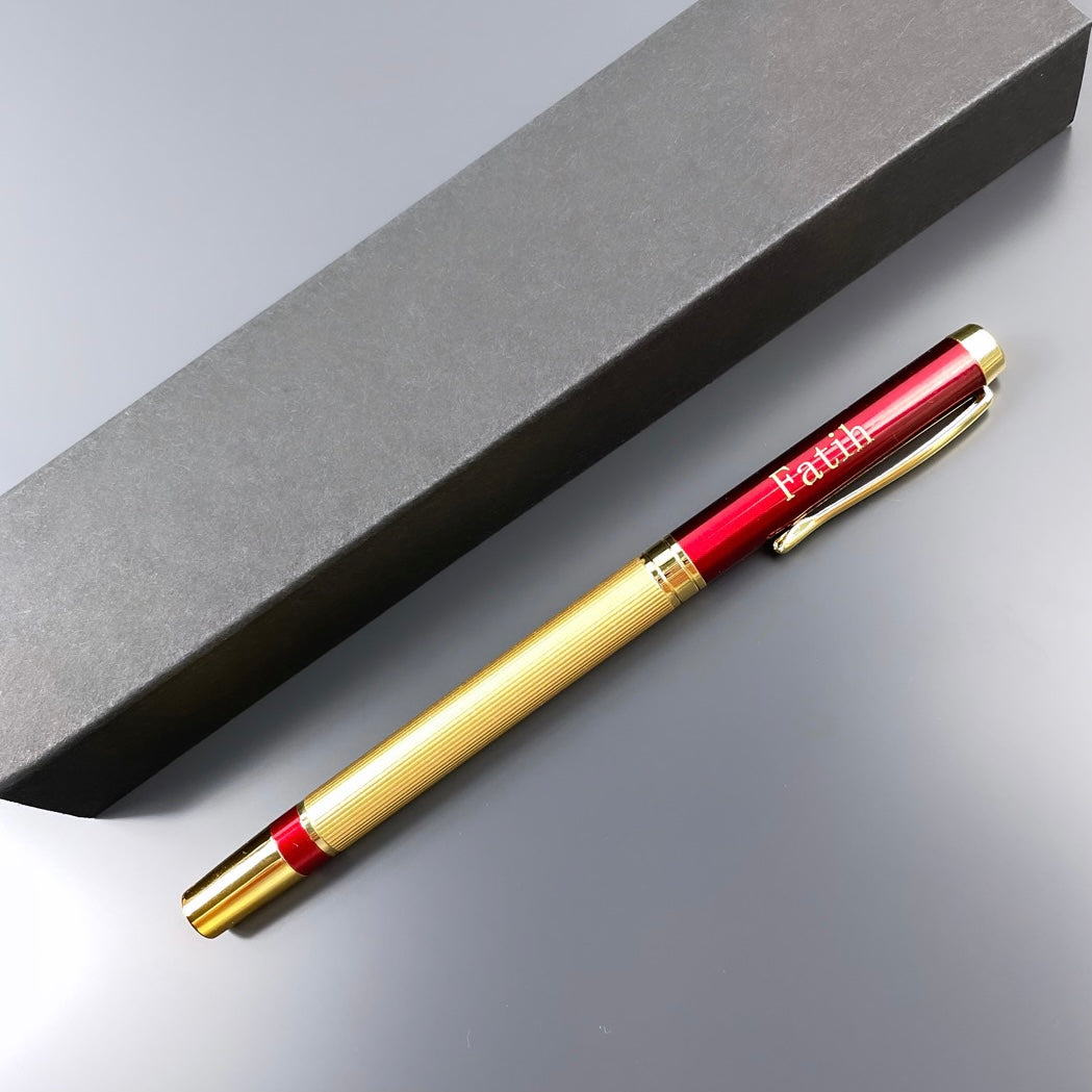 Kugelschreibe Gold / Rot