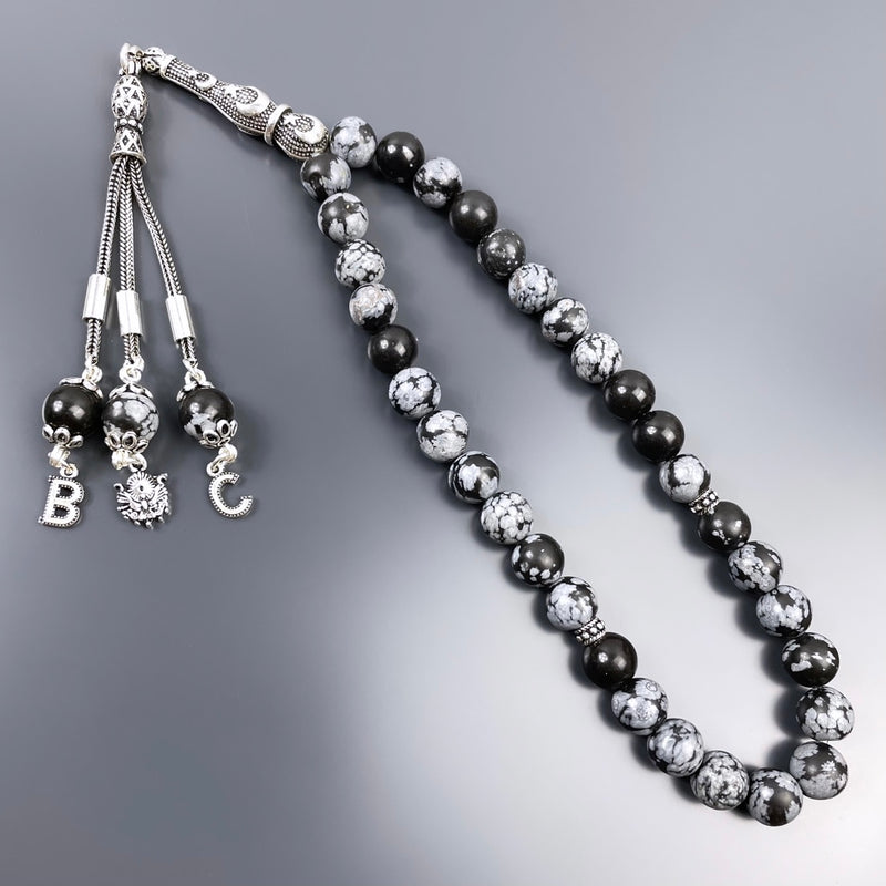 Obsidiyen Dogaltas Tesbih 925 Silver
