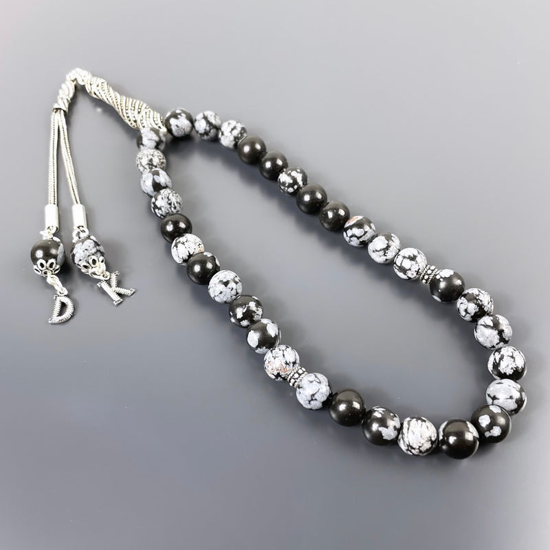 Obsidiyen Dogaltas Tesbih 925 Silver