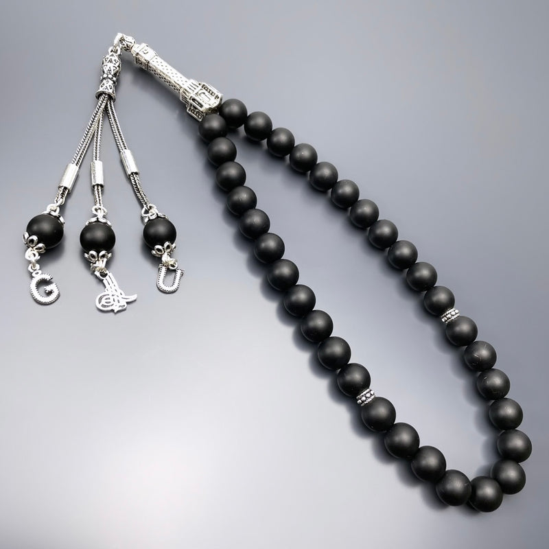 Onyx Izmir Saat Kulesi Tesbih 925 Silver