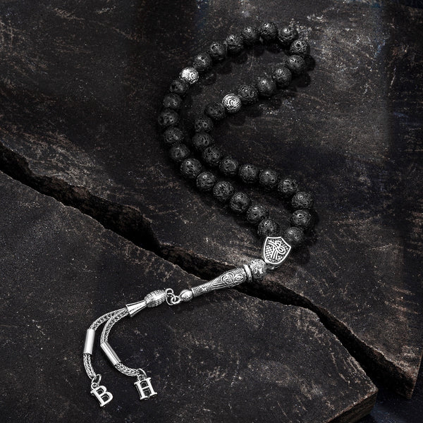 Lava Perlen Tesbih / Gebetskette mit namen box kutu