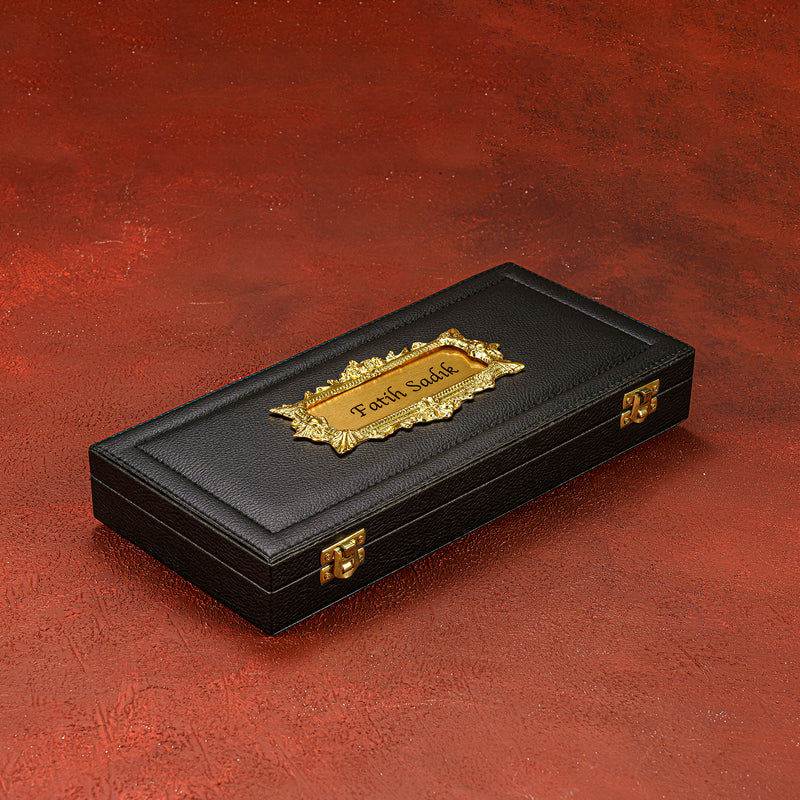 NEW Tesbih / Kugelschreiber 2er Set  Schwarz - Schwarz Box Special geschenkset tesbih mit namen ay yildiz akik misbah kalem kugelschreiber