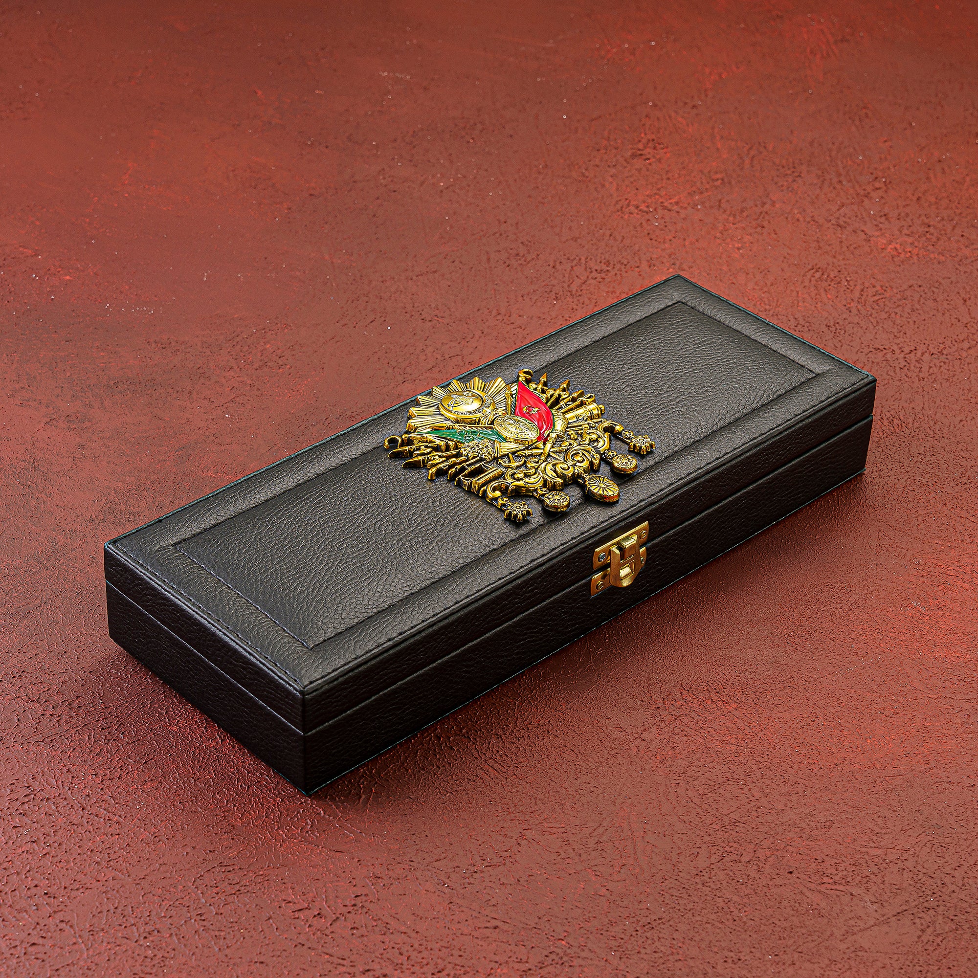 Tesbih / Feuerzeug mit Osmanli Logo Kunstleder Black box / Creme Wunschtext geschenkset akik kehribar oltu 