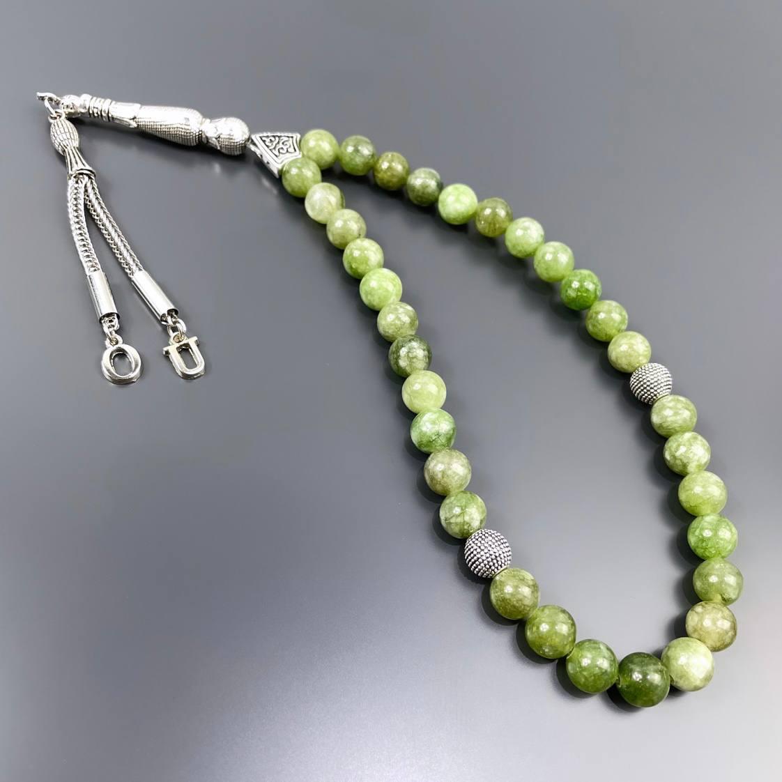 Tesbih / Gebetskette Jade Naturstein No.13